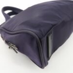 PRADA Triangle Logo Leather Nylon Hand Bag Purple B8495 - 图片 8