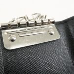 PRADA Triangle Logo Saffiano Leather Key Case Black 1M0222 Used - 图片 17