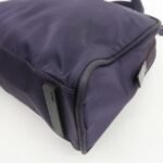 PRADA Triangle Logo Leather Nylon Hand Bag Purple B8495 - 图片 9