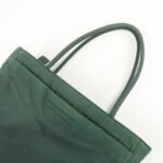 PRADA Triangle Logo Nylon Leather Tote Bag Green - 图片 6