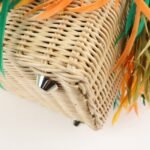 PRADA Wicker Canvas Basket Bag Beige Multicolor Silver HDW 1BG835 Used - 图片 9