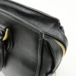 PRADA Leather 2Way Bag Hand Bag Black Gold Hardware Used - 图片 14