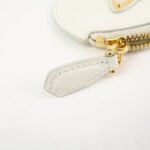 PRADA Triangle Logo Saffiano Leather Coin Case White 1MM006 Used - 图片 11