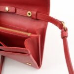 PRADA Saffiano Leather Shoulder Long Wallet Red 1M1437 - 图片 22