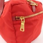 PRADA Triangle Logo Nylon Leather 2Way Shoulder Bag Hand Bag Red Used - 图片 19