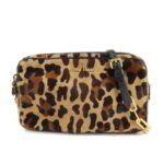 MIU MIU Unborn Calf Leather Shoulder Bag Beige Brown Used