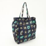 PRADA Triangle Logo Nylon Tote Bag w/Pouch Flower Print Navy B4626B Used - 图片 4