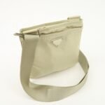 PRADA Triangle Logo Nylon Shoulder Bag Crossbody Bag Beige B7372 Used - 图片 4