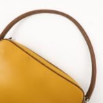 PRADA Leather Shoulder Bag Hand Bag Bi-color Mustard Brown Used - 图片 7