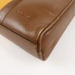 PRADA Leather Shoulder Bag Hand Bag Bi-color Mustard Brown Used - 图片 12
