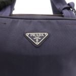 PRADA Triangle Logo Leather Nylon Hand Bag Purple B8495 - 图片 19