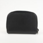 PRADA Triangle Logo Saffiano Leather Round Zippy Coin Case Black - 图片 2