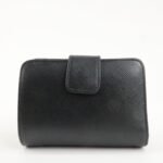 PRADA Saffiano Leather Bi-Fold Wallet Black Red Gold 1ML018 Used - 图片 2