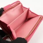 PRADA Logo Leather Bi-Fold Wallet Small Wallet Pink 1ML018 Used - 图片 14