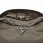 PRADA Set of 2 Leather Nylon Pouch Cosmetic Pouch Gray Khaki Used - 图片 13