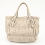 PRADA Leather 2WAY Bag Hand Bag Shoulder Bag Ivory BN1789 - 图片 2