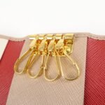 PRADA Logo Leather 4 Rings Key Case Key Holder Beige 1PG004 Used - 图片 12