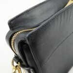 PRADA Logo Saffiano Leather Shoulder Bag Gold HDW Black - 图片 16