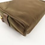 PRADA Set of 2 Leather Nylon Pouch Cosmetic Pouch Gray Khaki Used - 图片 17