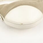 PRADA Logo Canvas Leather Shoulder Bag Hand Bag Beige White BR3429 - 图片 11