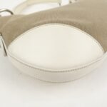 PRADA Logo Canvas Leather Shoulder Bag Hand Bag Beige White BR3429 - 图片 13