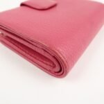 PRADA Logo Leather Bi-Fold Wallet Small Wallet Pink 1ML018 Used - 图片 8