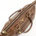 PRADA Logo Leather 2Way Bag Tote Bag Shoulder Bag Brown BL0727 Used - 图片 21