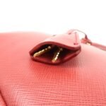 PRADA Triangle Logo Saffiano Leather Boston Bag Hand Bag Red BL0095 Used - 图片 16