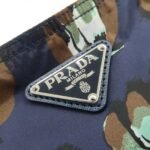 PRADA Triangle Logo Nylon Tote Bag w/Pouch Flower Print Navy B4626B Used - 图片 13