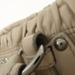 PRADA Logo Leather Gathered 2Way Hand Bag Beige BN1336 - 图片 10