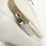 PRADA Triangle Logo Leather Nylon Shoulder Bag White Beige - 图片 17