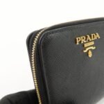 PRADA Logo Saffiano Leather Round Zippy Wallet Black 1MM268 - 图片 11