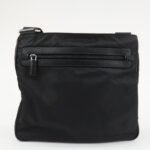 PRADA Triangle Logo Nylon Leather Shoulder Bag Silver HDW Black Used - 图片 2