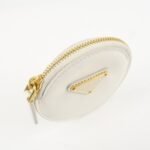 PRADA Triangle Logo Saffiano Leather Coin Case White 1MM006 Used - 图片 4