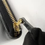 PRADA Logo Saffiano Vernis Leather Round Zipper Long Wallet 1ML506 Used - 图片 14