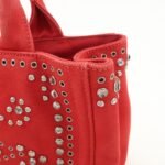 PRADA Canapa Mini Canvas Hand Bag Castilian Red BN2439 - 图片 14