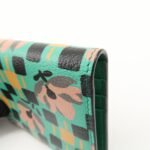 PRADA Leather Compact Wallet Floral Print Green Gold HDW 1MV204 Used - 图片 12