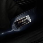 PRADA Triangle Logo Leather 2Way Bag Tote Bag Hand Bag Navy B2625M - 图片 24