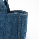 PRADA Triangle Logo Canapa Canvas Denim Hand Bag Navy B1877B Used - 图片 17
