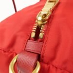 PRADA Triangle Logo Nylon Leather 2Way Shoulder Bag Hand Bag Red Used - 图片 18