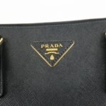 PRADA Triangle Logo Saffiano Leather 2WAY Hand Bag Black BN1801 Used - 图片 18