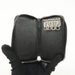 PRADA Saffiano Leather Round Zippy Key Case Black 2PG604 Used - 图片 17