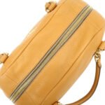 PRADA Logo Leather Chain Shoulder Bag Boston Bag Hand Bag Camel BL0692 Used - 图片 9