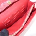 PRADA Saffiano Leather Shoulder Long Wallet Red 1M1437 - 图片 19