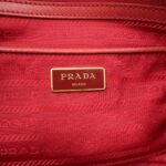 PRADA Triangle Logo Saffiano Leather Boston Bag Hand Bag Red BL0095 Used - 图片 24