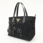 PRADA Nylon Leather Hand Bag Black Gold Hardware 1BA084 - 图片 3