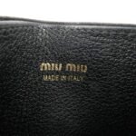 MIU MIU Leather Ribbon Card Case Black Gold Hardware 5MC208 Used - 图片 16