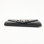 PRADA Leather Bi-Fold Long Wallet Black Silver Hardware 1MH037 Used - 图片 5