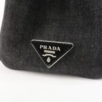 PRADA Canapa Mini Canvas Studs 2Way Shoulder Bag Hand Bag Black B2439G Used - 图片 18