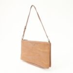 PRADA Triangle Logo Leather Shoulder Bag Hand Bag Brown Used - 图片 3